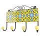 Yellow Base Turquoise Sunflower Ceramic Tile Hook